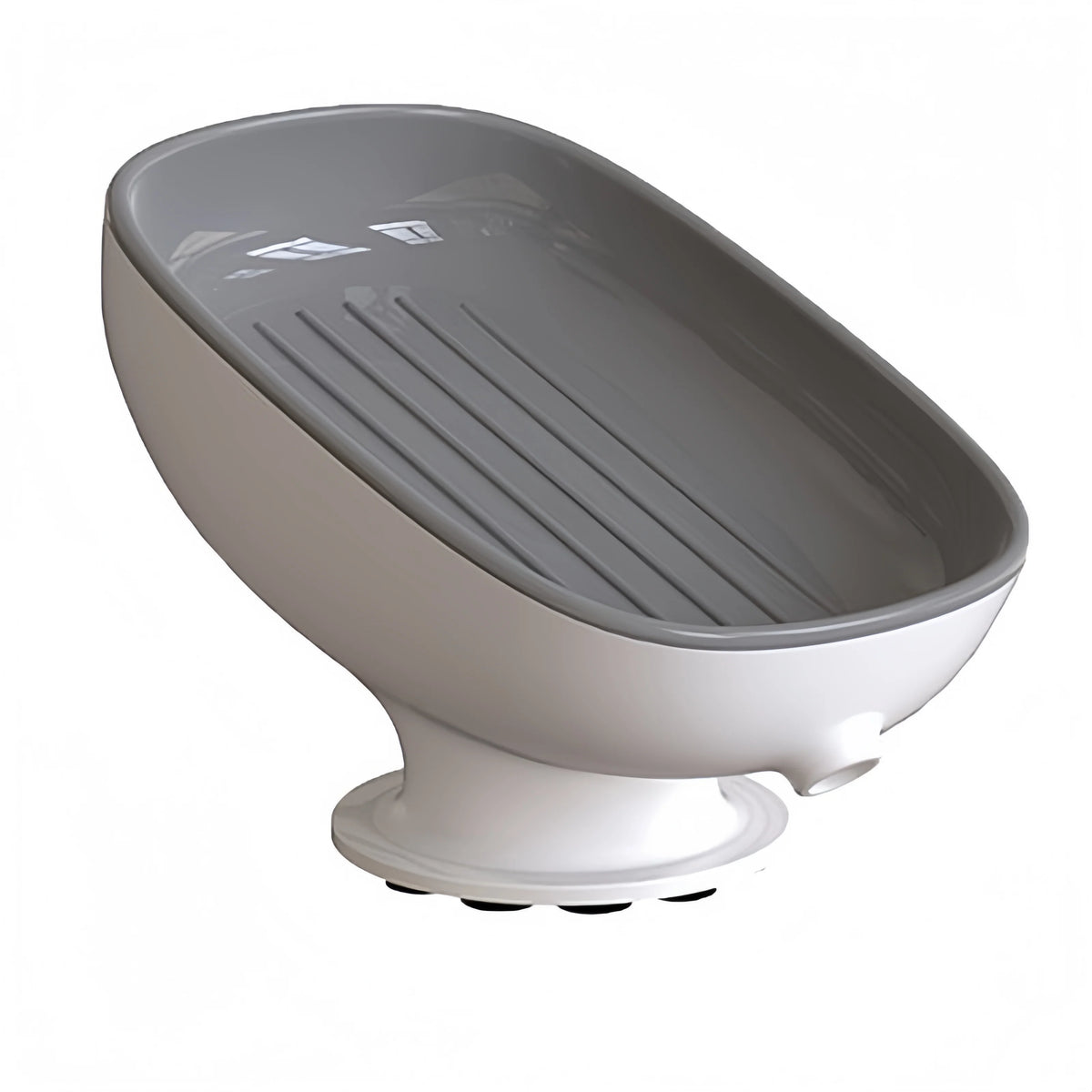 support savon moderne plastique gris rose bleu égouttoir éponge savonnette posable suction