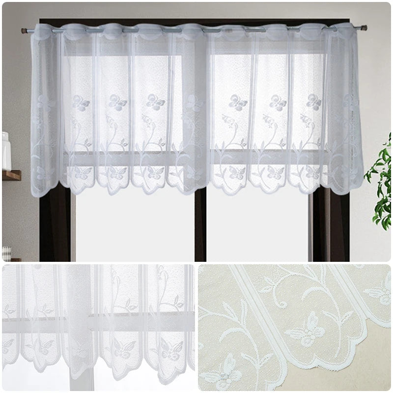 rideau blanc brodé papillons transparent bordure dentelée salon lin japonaisextérieur
