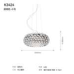 lampe suspendue moderne transparente brillante acrylique dorée chambre salle manger chambre coucher