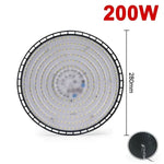 lumière led ufo industrielle 100w 150w 200w noir moderne grille ventilation