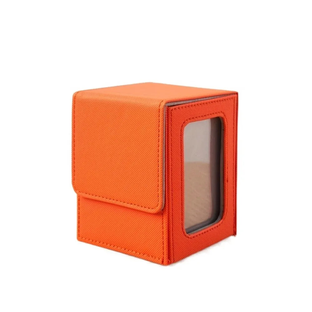 boîtes rangement cartes simili cuir violet vert orange rouge bleu noir blanc moderne poignée