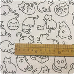 tissu coton imprimé chats noirs 145cm largeur diy sacs rideaux nappes respectueux environnement simple