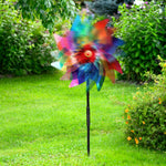 moulin vent multicolore brillant moderne décoration jardin protection oiseaux piquet facile