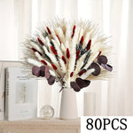 Bouquet fleurs séchées pampas blanche rouge décoration maison anniversaire boho festive