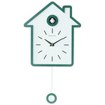 horloge murale moderne bois naturel cadre blanc aiguille quartz pendule adhésif salon deco simple
