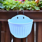 pots fleurs suspendus rayures verticales blanc jaune violet vert orange rose modernes crochets jardinage