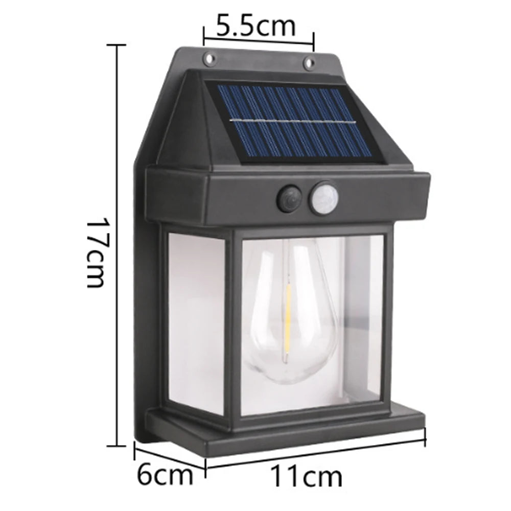lampe murale solaire noire moderne capteur mouvement transparents led étancheextérieur