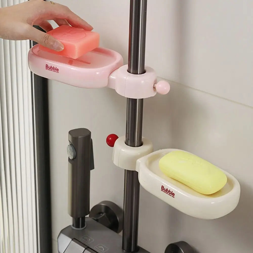 porte savon coulissant clips réglable blanc rose jaune moderne salle bain auto drainant