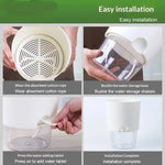 pot auto arrosant blanc transparent moderne bassin d'eau cordons absorbants drainage