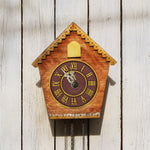 horloge murale cuckoo vintage rustique chiffres romains oiseau pendule bois texturé chambre salon