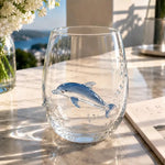 verre vin transparent animaux marins crabe hippocampe pieuvre décoration marineOpaque
