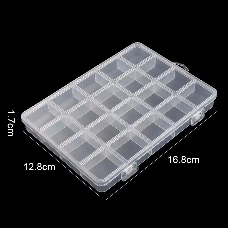 boîte rangement transparente moderne pratique poignée grille 13.2cm 22.3cm plastique organiser bijoux petits objets