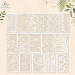 pochoirs peinture réutilisables 16 pièces motifs floraux géométriques moderne décor maison adhésifs plastique transparents