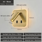 lampe murale multifonctionnelle moderne rechargeable usb noir blanc bronze laiton