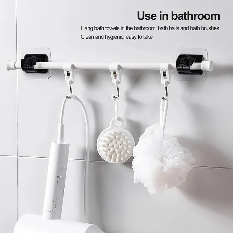 supports murals adhésifs tiges noires transparents modernes fonctionnels plats lisses
