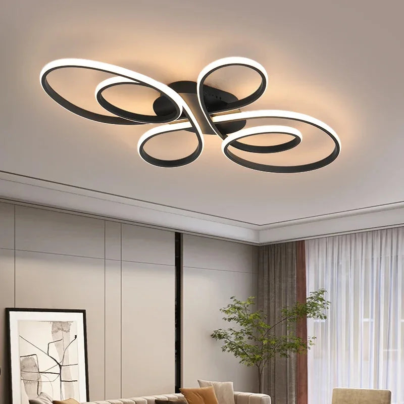 luminaire anneau moderne blanc noir marron led dimmable sans télécommande