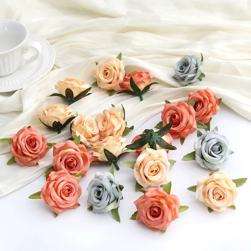 fleurs artificielles roses bouquet blanc rose violet 10 pièces décoration mariage