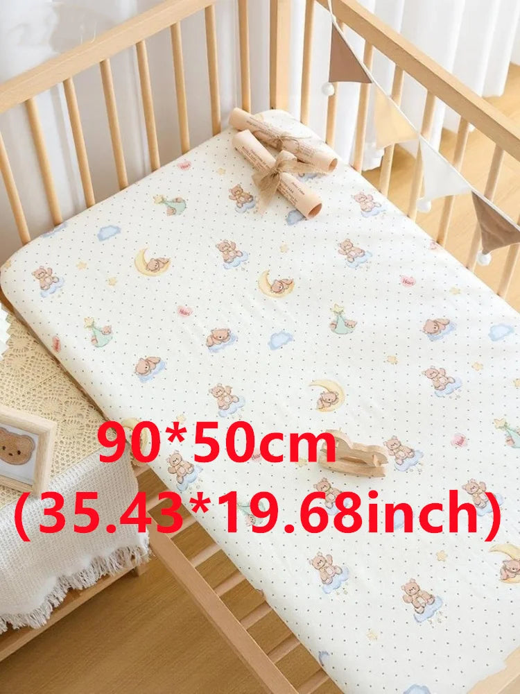 drap housse bébé imprimé animaux gris blanc moderne 90x50 120x60 130x70 polyester coton