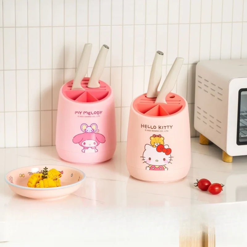 pot ustensiles rose dessins animés hello kitty moderne rangement couteaux cuillères plastique