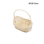 paniers tressés imitation rotin ornements dentelle rubans mariage rustique beige clair empilables utilisation multiple