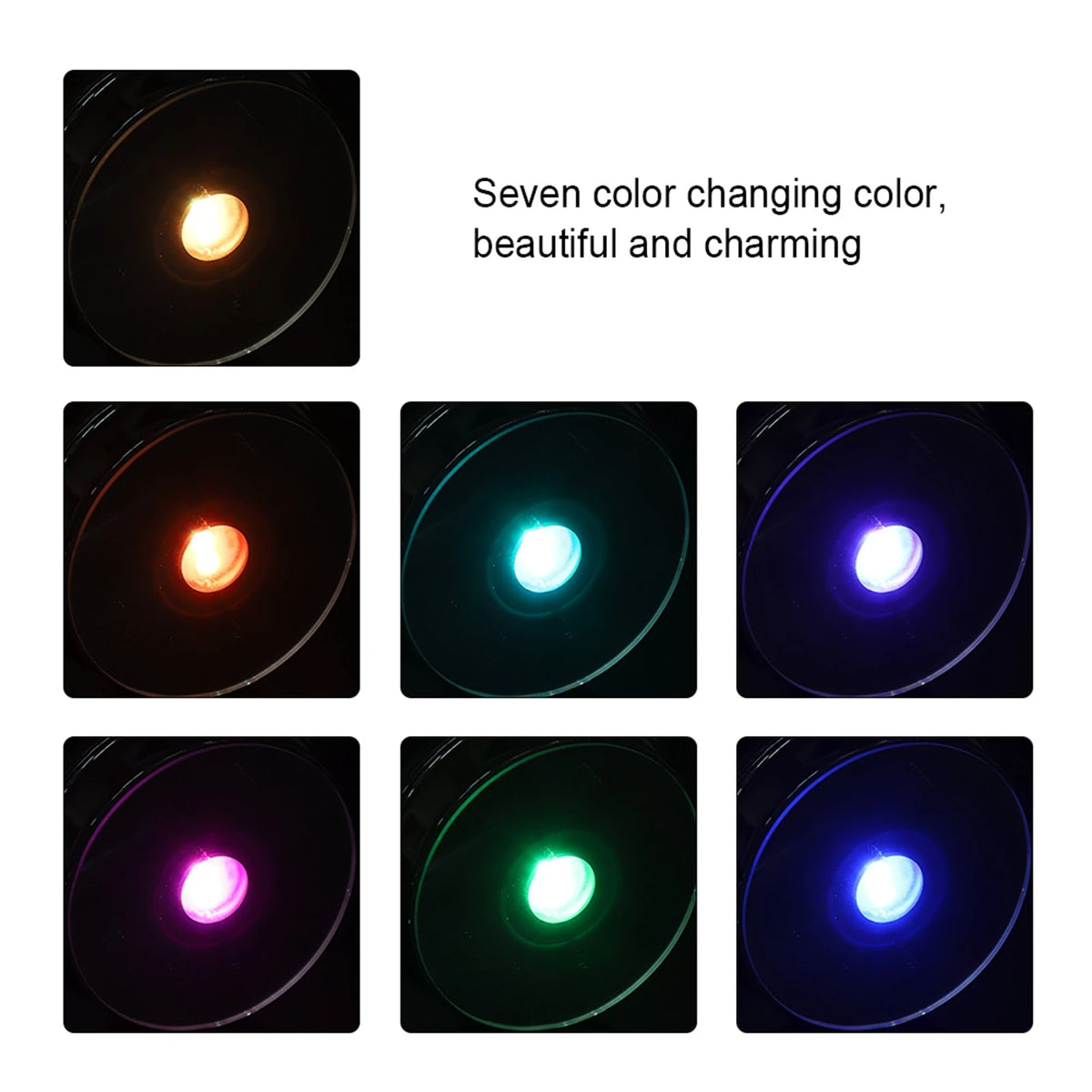 lampe led sept couleurs rechargeable base ronde moderne adhésif noir blanc