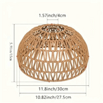 abat jour tressé vintage led naturel beige chambre opalescent artisanal suspension