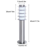 lampe solaire argentée moderne 13cm 76cm 30cm acier poli led e27 fixée concentrique