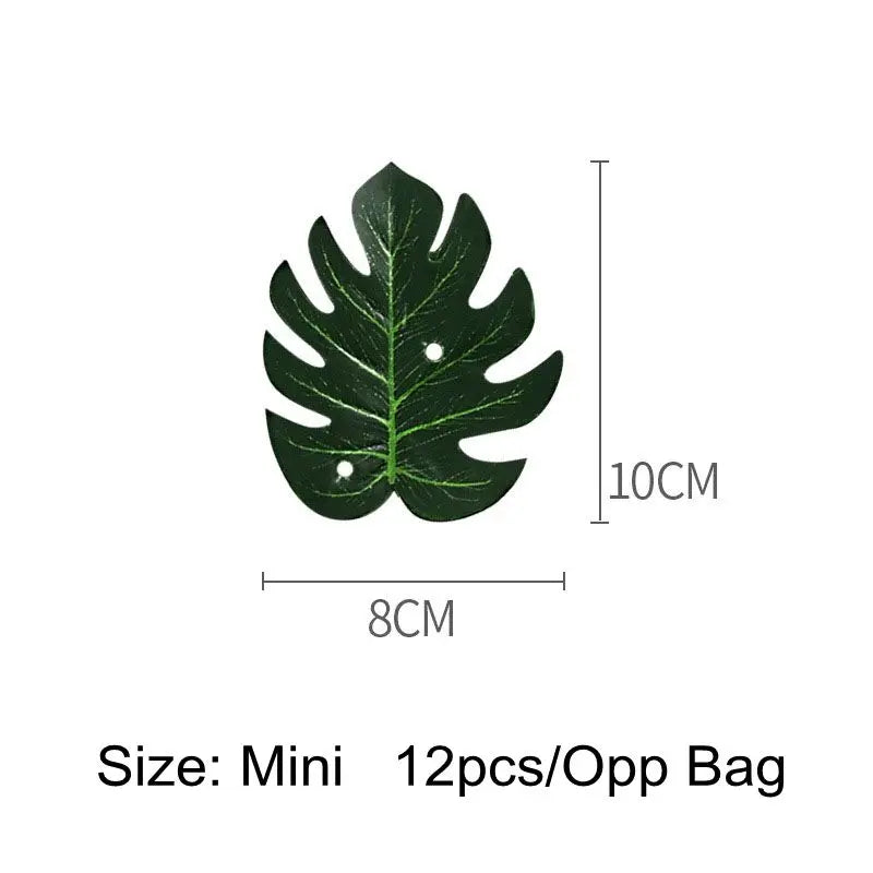 décoration intérieure feuilles vertes artificielles tropical veines naturelles 12 pièces pvc