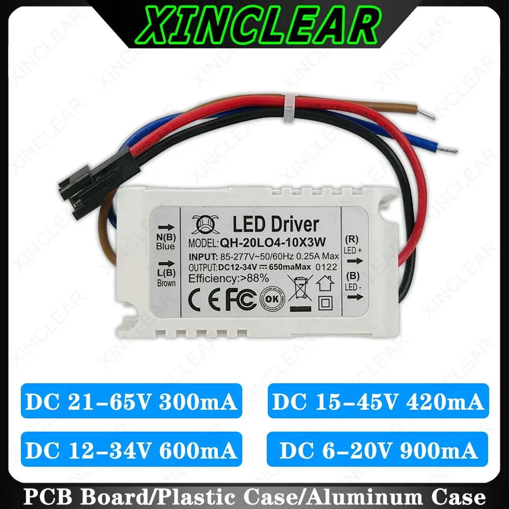 pilote led 7w 10w 12w 15w 18w 20w blanc driver compact certification rohs fcc