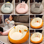 fauteuil enfant dessin animé bleu rose gris orange doux velours motifs animaux 35x45cm 40x55cm