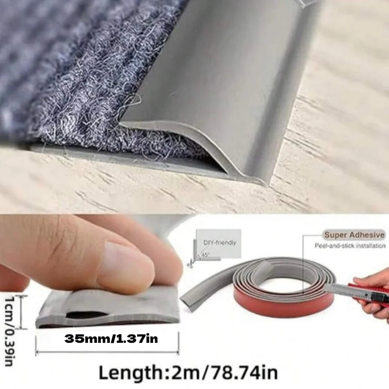 bordure tapis adhésive pvc 2m longueur 35mm largeur moderne minimaliste gris marronclair