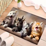 tapis sol antidérapant polyester motif chatons moderne salle bain cuisine extérieur plage