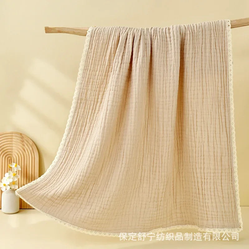 couverture bébé coton douce moderne plissée opaque beige gris vert blanc rose