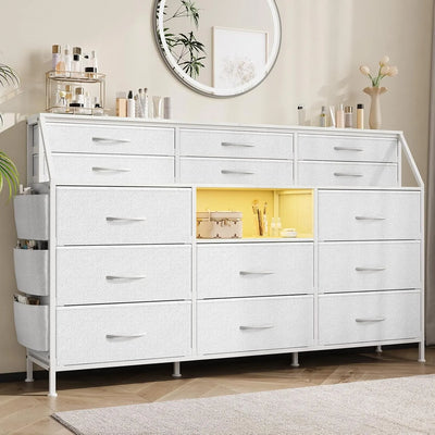 meuble tiroirs blanc tissu géométrique moderne rangement chambre tiroirs poignées pieds