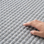 tapis bain beige noir gris clair tissé franges antidérapant résistant décoloration moderne confortable sol