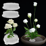 support fleurs moderne plastique blanc pointes fixation ventouse pack 3PCS