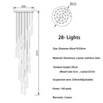 suspension lumineuse moderne cristal doré transparent gouttes verre led