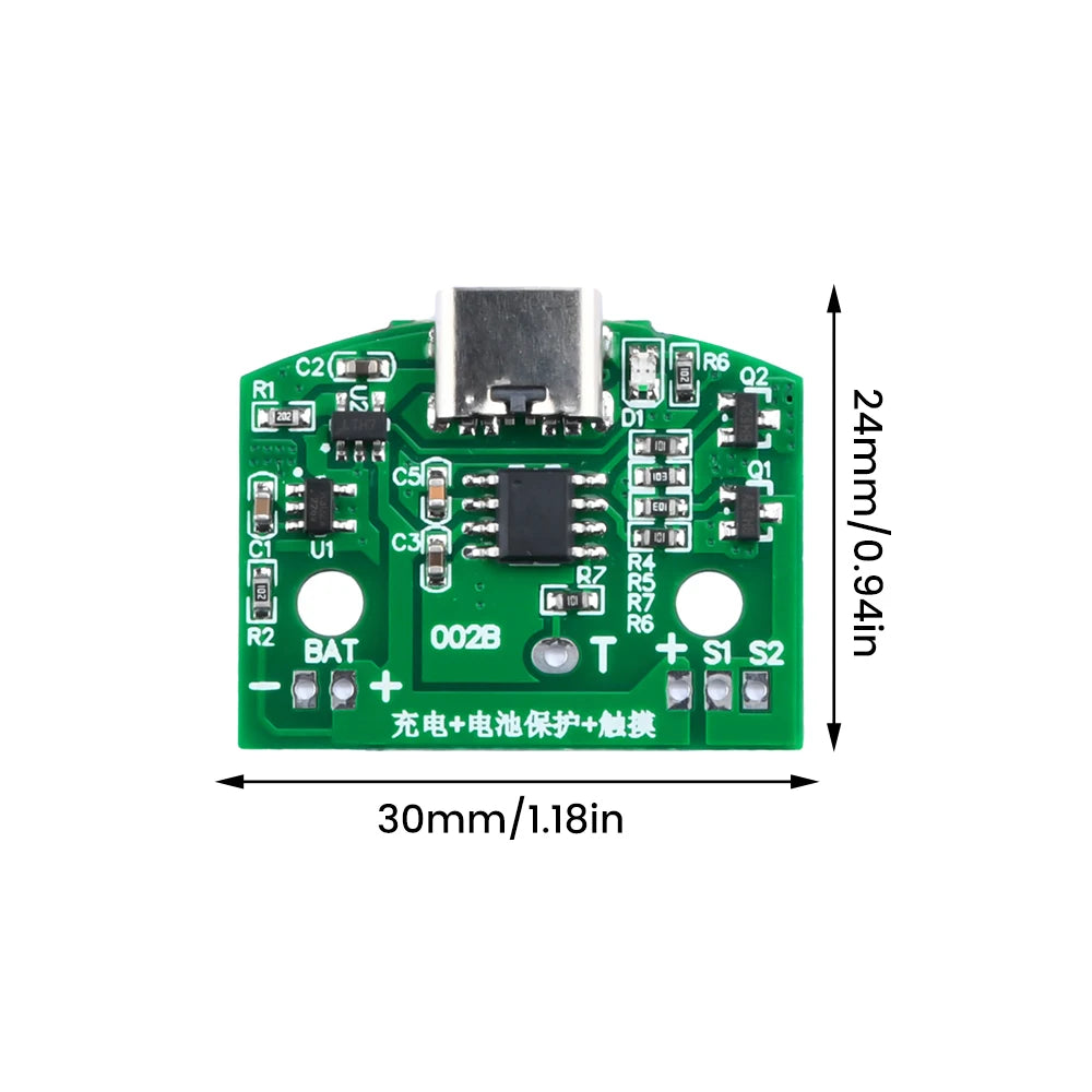 circuit imprimé électronique vert 8w usb type variateur composants s1 s2 bi couleur positive