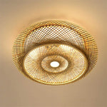 lampe suspendue bambou tissé rotin moderne rustique 40 50 60 80 cm beige clair