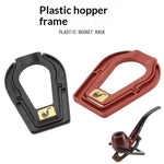 support rack pipe tabac noir rouge triangulaire encoche maintien plastique lisse brillant