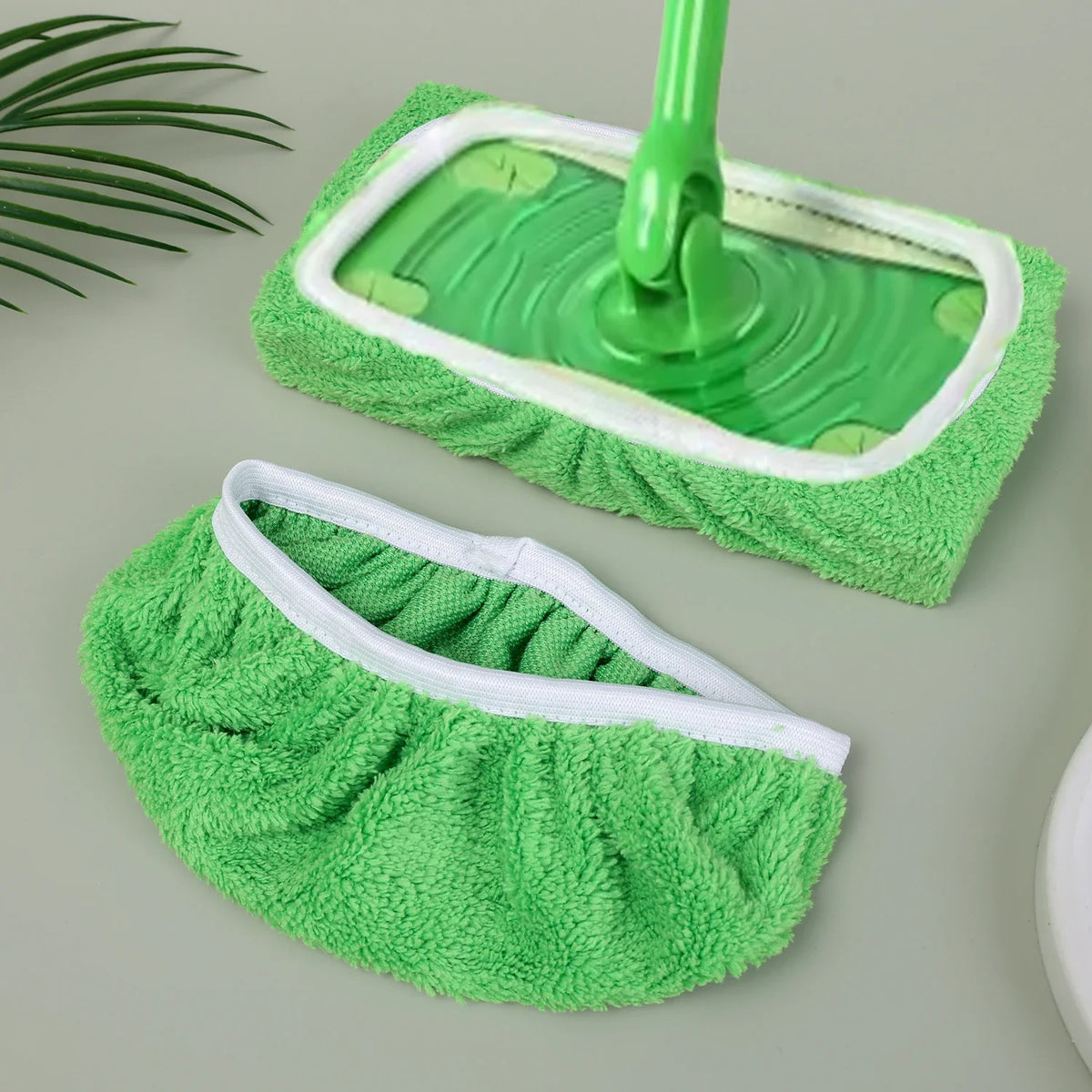 chiffons nettoyage microfibre vert doux veloutés réutilisables écologiques pratiques paires