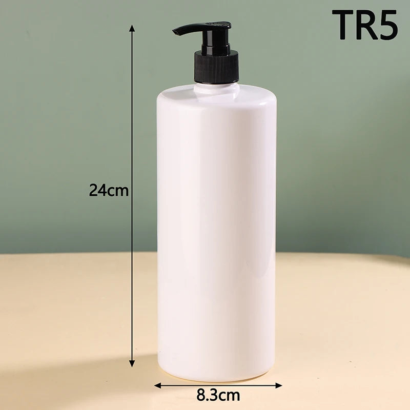 flacons cosmétiques pompe blanc noir moderne minimaliste 24cm 8.3cm rechargeable 1000ml