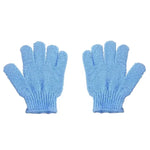 gants bain exfoliants doux microfibre violet rose jaune bleu vert