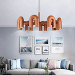 Suspension lumineuse moderne tubulaire contemporaine gris noir rouge ampoules intégrées