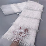 dentelle blanche brodée fleurs motifs floraux tissu coton mariage opaque simple