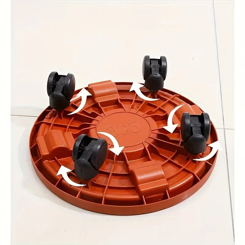 plateau roulettes pots fleurs base mobile robuste orange noir texturéintérieur extérieurrollable jardin