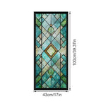 film vitrail adhésif art déco motifs floraux géométriques couleurs vives opaques fenêtre
