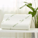 oreiller mousse mémoire forme fibre bambou imprimé blanc contour ergonomique zip voyage lit