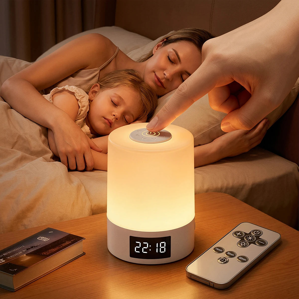 lampe table led touch control blanc gris moderne auto éteignante rechargeable usb