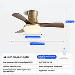 ventilateur marron cuivre moderne led télécommande certification rohs ccc fcc ab